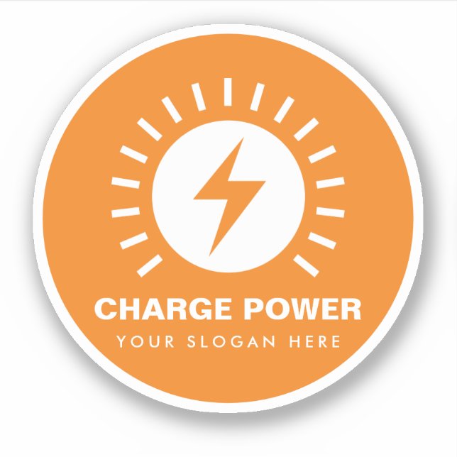 Custom solar power charging station business vinyl sticker (Front)