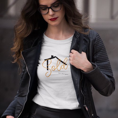 Custom Sold By Script Real Estate Agent  T_Shirt