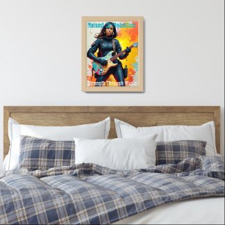 Custom Soldier Girl Guitarist Art Inspirational Framed Art