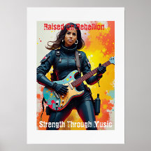 Custom Soldier Girl Guitarist Art Inspirational