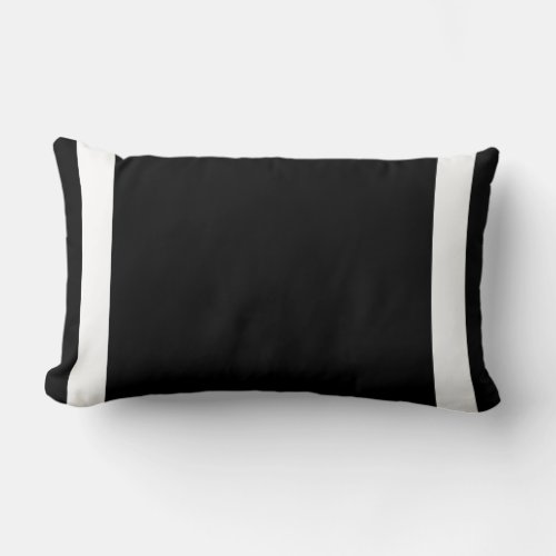 Custom Solid Black with White Stripe  Lumbar Pillo Lumbar Pillow