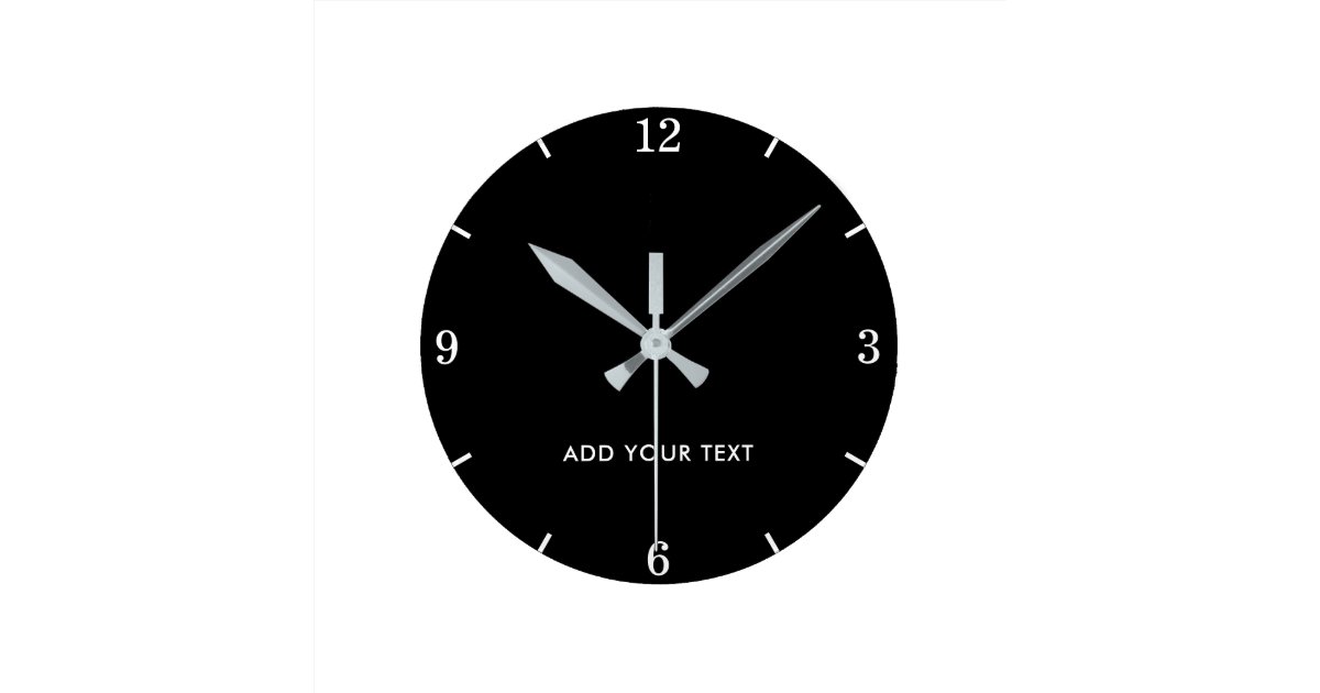 Custom Solid Color And Text Personalized Round Clock | Zazzle.com