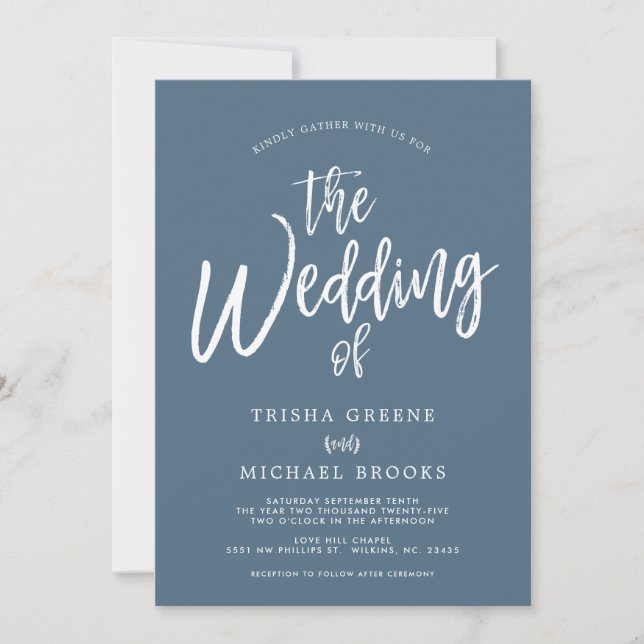 Custom Solid Colors | Dancing Script | Wedding Invitation (Front)