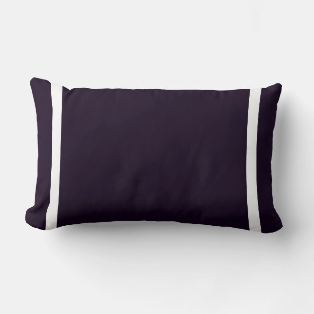 Custom solid Dark purple / white frame decorative Lumbar Pillow (Front)