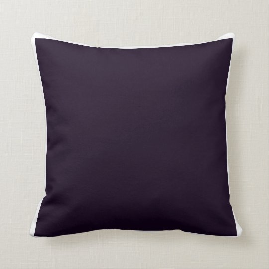 Custom Solid Dark Purple White Frame Decorative Throw Pillow
