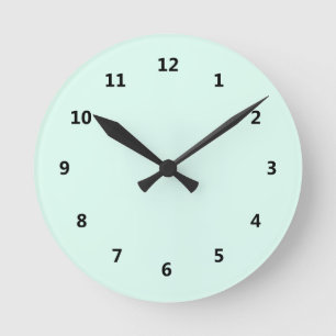 Custom Solid Light Mint Green Color Round Clock