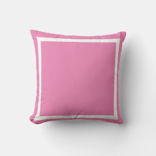 Custom solid Pink White decorative Throw Pillow
