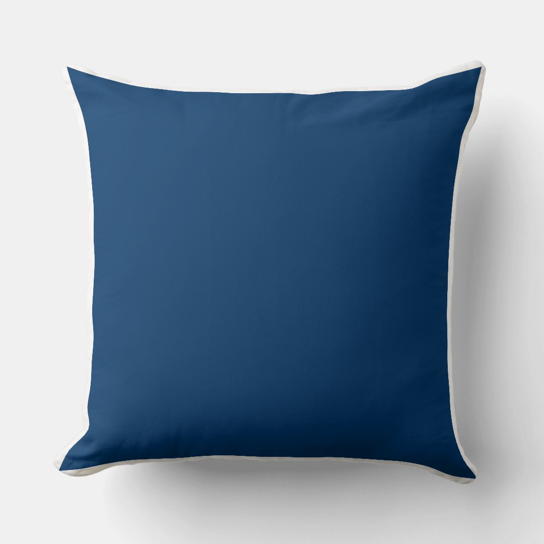 Custom solid plain blue / white Throw Pillow Zazzle