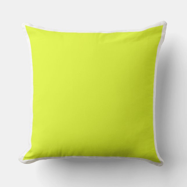 Custom solid plain bright yellow / white frame outdoor pillow (Front)