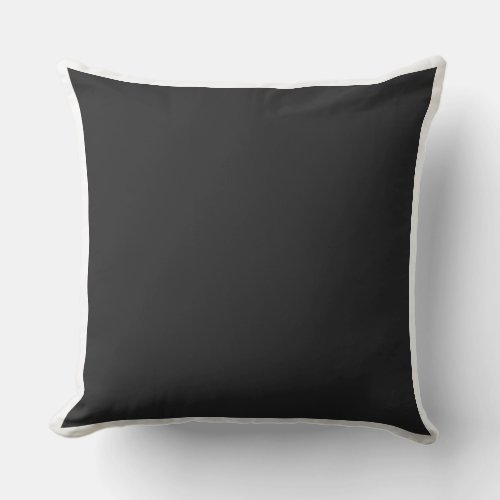 Custom solid slate black  white frame decorative outdoor pillow