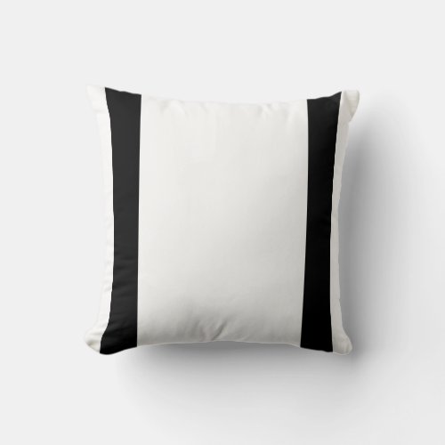 Custom solid White with black  stripe decorative T Throw Pillow