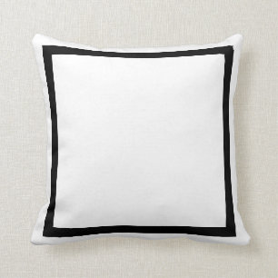 Custom solid White with black  stripe decorative Throw Pillow