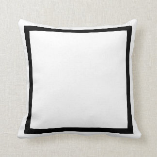 Custom solid White with black  stripe decorative Throw Pillow