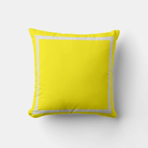 Custom Solid Yellow Gray  Decorative  Throw Pillow