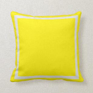 Custom Solid Yellow Gray Decorative Throw Pillow