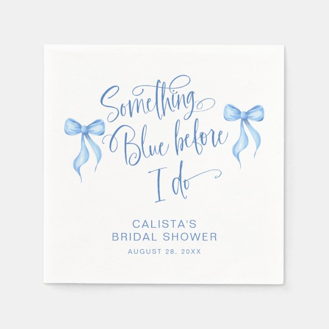 Custom Something Blue Before I Do Bridal Shower Napkins (Front)
