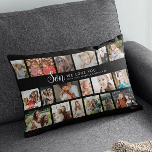 Custom Son 18 Photo Collage Lumbar Pillow