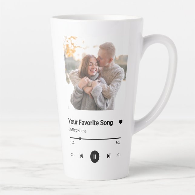 Custom Song Favorite Song One Photo  Coffee Mug (Right)