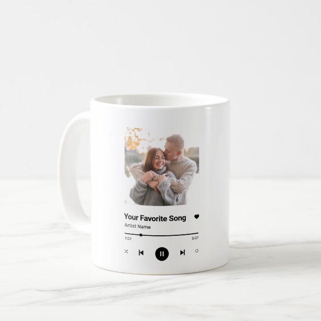 Custom Song Favorite Song One Photo  Coffee Mug (Front Left)