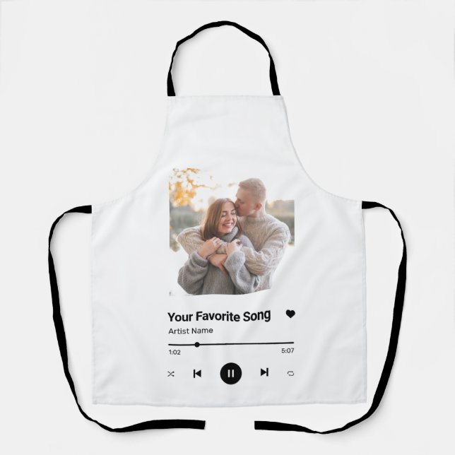 Custom Song Favorite Song One Photo  Coffee Mug Apron (Front)