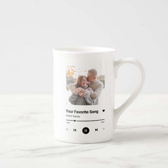 Custom Song Favorite Song One Photo  Coffee Mug Lu (Right)