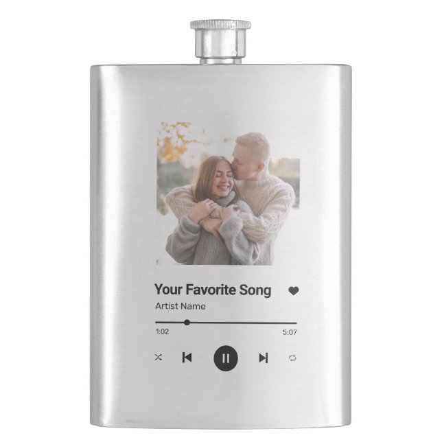 Custom Song Favorite Song One Photo  Coffee Mug Lu Flask (Front)