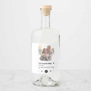 Custom Song Favorite Song One Photo Coffee Mug Lu Liquor Bottle Label