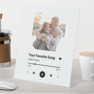 Custom Song Favorite Song One Photo Coffee Mug Pedestal Sign