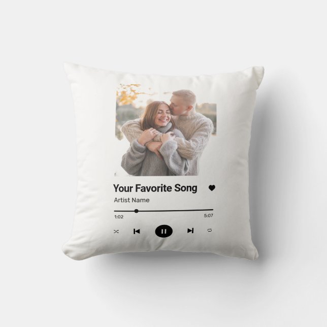 Custom Song Favorite Song One Photo  Coffee Mug Throw Pillow (Front)