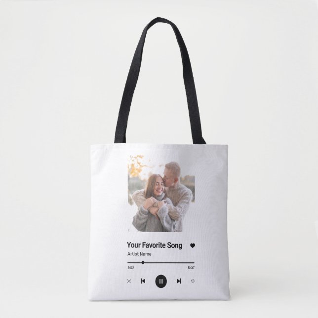 Custom Song Favorite Song One Photo  Coffee Mug Tote Bag (Front)