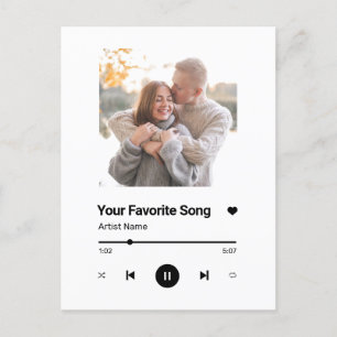 Custom Song Favorite Song One Photo Postcard