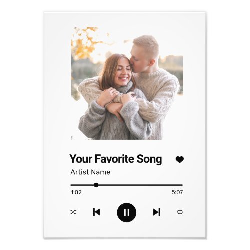 Custom Song Favorite Song One  Photo Print