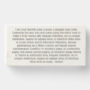 Custom song lyric art wood sign gift