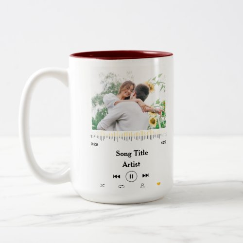 Custom Song Name  Photo Love For The Couple Two_Tone Coffee Mug