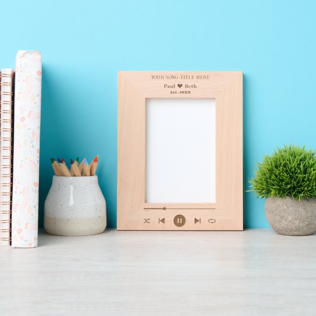 Custom Song photo frame lovers with engraving Engraved Frames (Front)