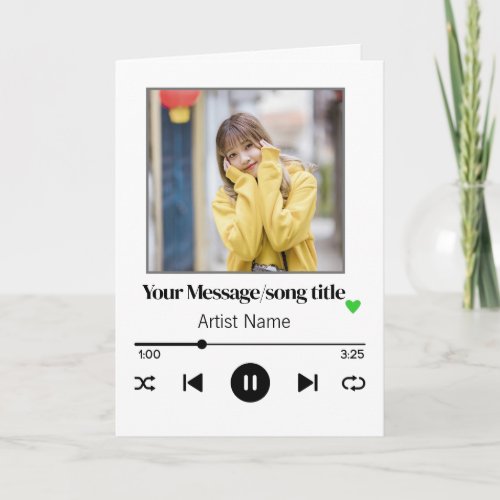 Custom Song Playlist White Folded Greeting Card