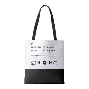 Custom Song Title Tote Bag  Personalized Music bag