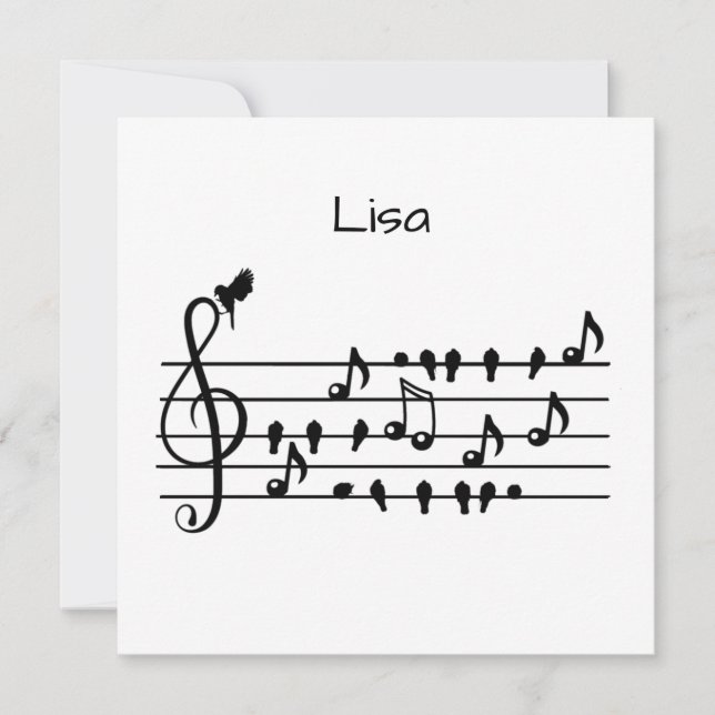 Custom Songbird Treble Clef Art  (Front)
