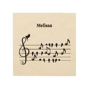 Custom Songbird Treble Clef Art