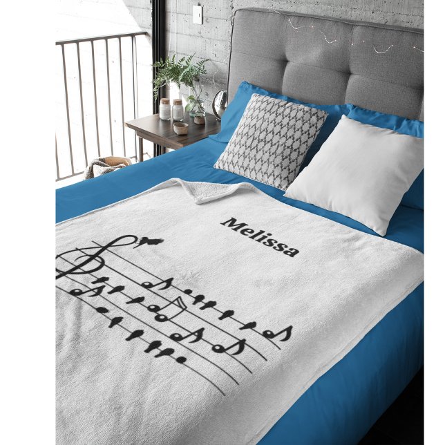 Custom Songbird Treble Clef Art Fleece Blanket (Creator Uploaded)
