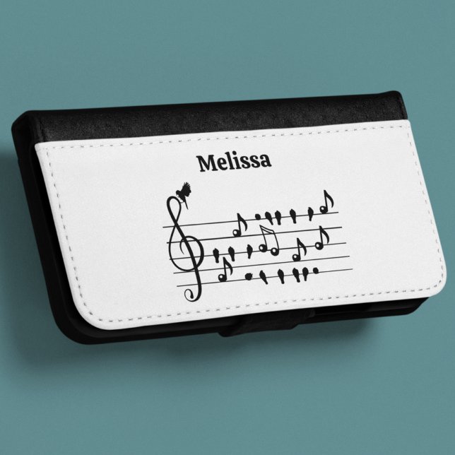 Custom Songbird Treble Clef Art iPhone Wallet Case (Creator Uploaded)