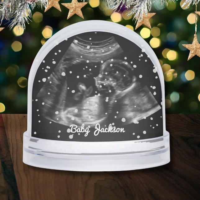 Custom Sonogram Pregnancy Ultrasound Photo Snow Globe (Custom Sonogram Pregnancy Ultrasound Photo Snow Globes)