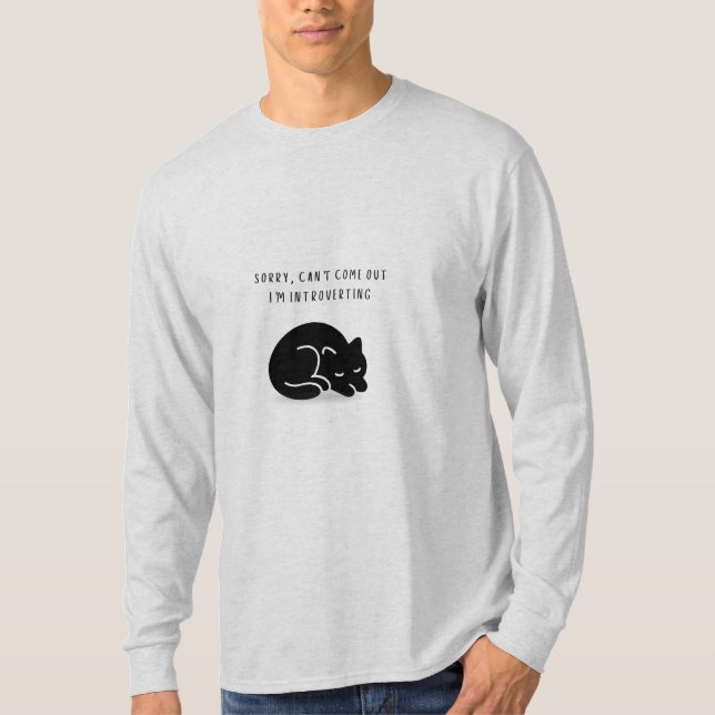 Custom Sorry I'm Introverting Cat Men’s T-Shirt (Front)
