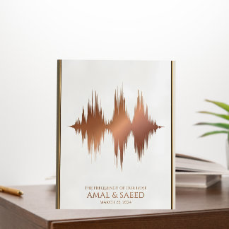 Custom Sound Wave Art –Foil Wedding Keepsake Foam Board