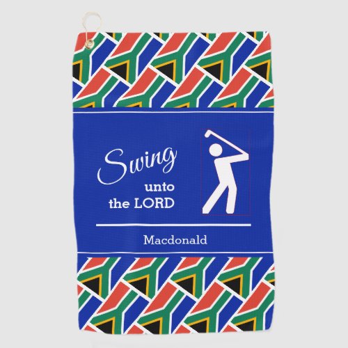 Custom SOUTH AFRICA Christian Swing Unto The Lord Golf Towel