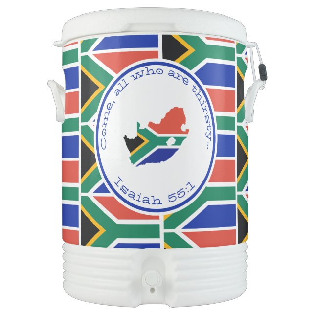 Custom SOUTH AFRICA FLAG Beverage Cooler (Front)