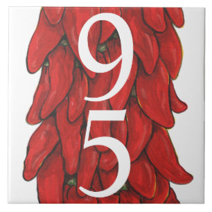 Custom Southwest Red Chili Pepper House Double # Ceramic Tile