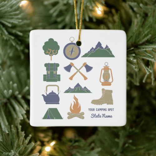 Custom Souvenir Camping Collage Campers Photo Ceramic Ornament