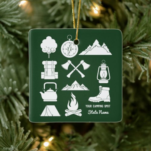 Custom Souvenir Camping Collage Campers Photo Ceramic Ornament