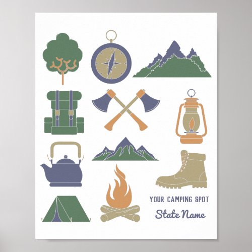 Custom Souvenir Camping Collage Campers Poster